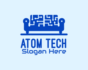 Blue Tech Couch logo design