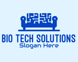 Blue Tech Couch logo design