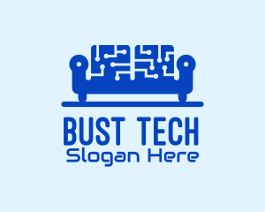 Blue Tech Couch logo design