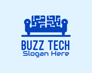 Blue Tech Couch logo design