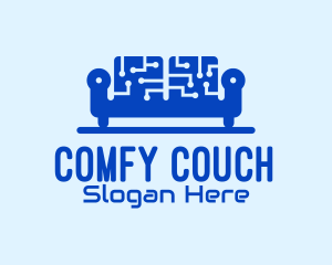 Blue Tech Couch logo design