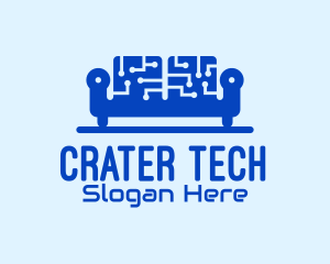 Blue Tech Couch logo design