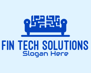 Blue Tech Couch logo design