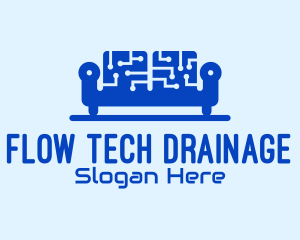 Blue Tech Couch logo design