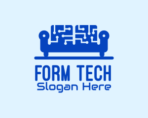 Blue Tech Couch logo design