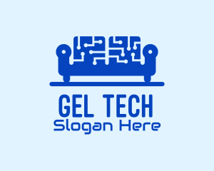 Blue Tech Couch logo design