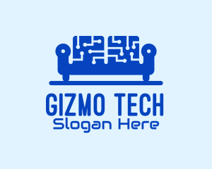 Blue Tech Couch logo design