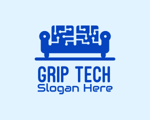 Blue Tech Couch logo design