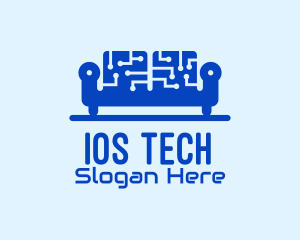 Blue Tech Couch logo design