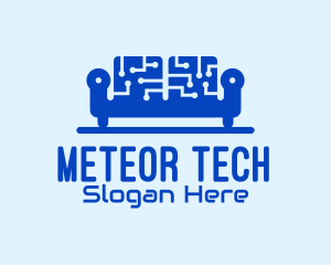 Blue Tech Couch logo design