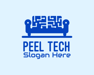 Blue Tech Couch logo design