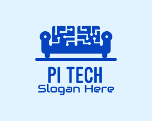 Blue Tech Couch logo design