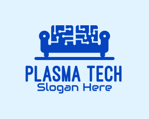 Blue Tech Couch logo design