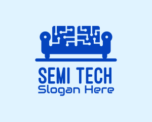 Blue Tech Couch logo design