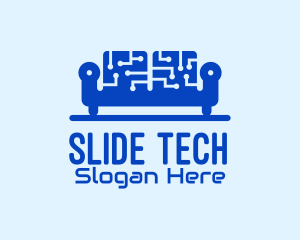 Blue Tech Couch logo design