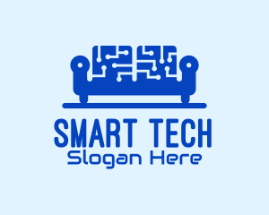 Blue Tech Couch logo design