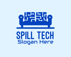 Blue Tech Couch logo design