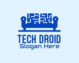 Blue Tech Couch logo design