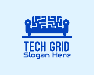 Blue Tech Couch logo design