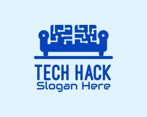 Blue Tech Couch logo design