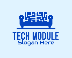 Blue Tech Couch logo design