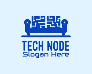 Blue Tech Couch logo design