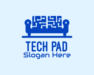 Blue Tech Couch logo design