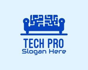 Blue Tech Couch logo design