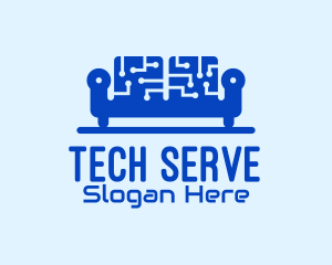 Blue Tech Couch logo design