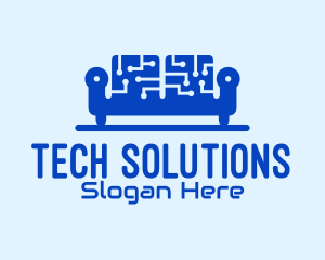 Blue Tech Couch logo design