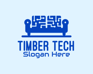 Blue Tech Couch logo design