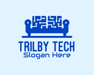 Blue Tech Couch logo design