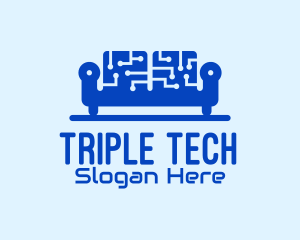 Blue Tech Couch logo design