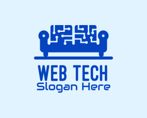 Blue Tech Couch logo design