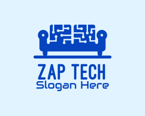 Blue Tech Couch logo design