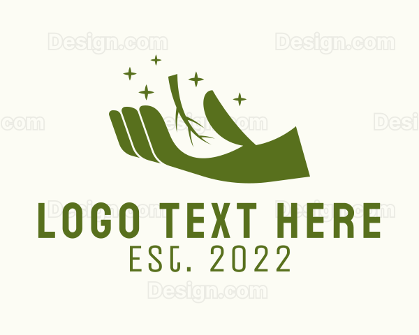 Green Hand Garden Herb Logo