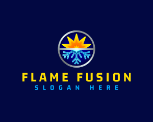 Hot Cold HVAC logo design