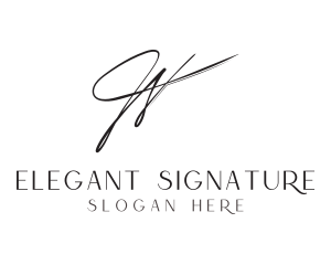 Elegant Signature Letter W logo