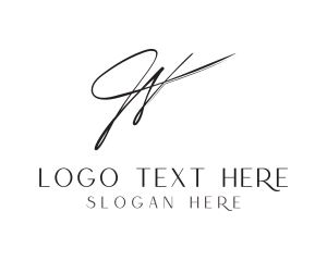 Elegant Signature Letter W logo