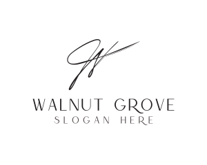 Elegant Signature Letter W logo design