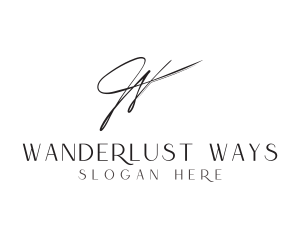 Elegant Signature Letter W logo design