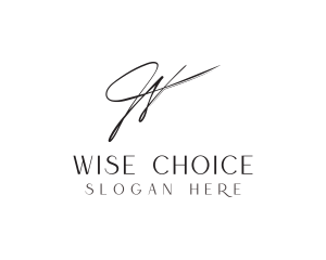 Elegant Signature Letter W logo design