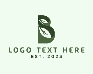 Botanical Leaf Letter B  logo