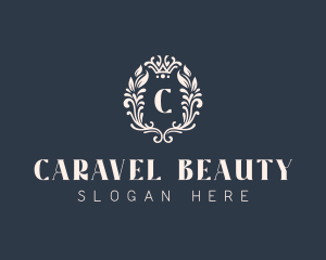 Crown Floral Wreath logo design