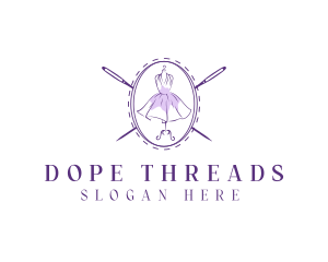 Fashion Dress Needle logo design