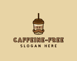 Coffee Mustache Cafe logo design