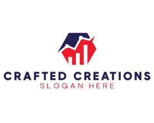 Upward Hexagon Chart logo design