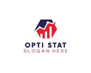 Upward Hexagon Chart logo design