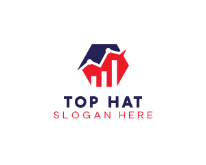 Upward Hexagon Chart logo design