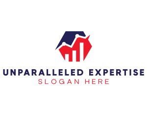 Upward Hexagon Chart logo design